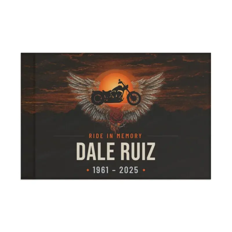 Ride Flag - Printify product photo, personalized ride in memory design