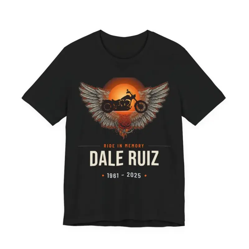 Ride in Memory Tee - Printify product photo, personalized ride in memory design